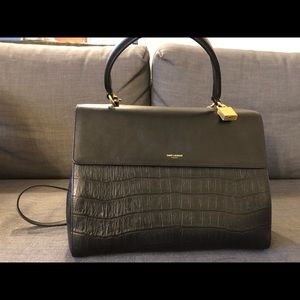 Saint Laurent Moujik embossed black shoulder bag